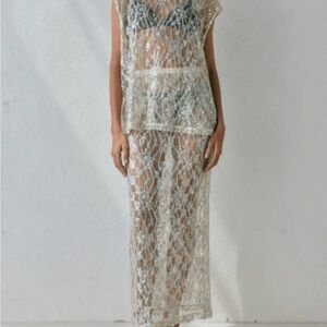 Sheer Lace Two-Piece Set